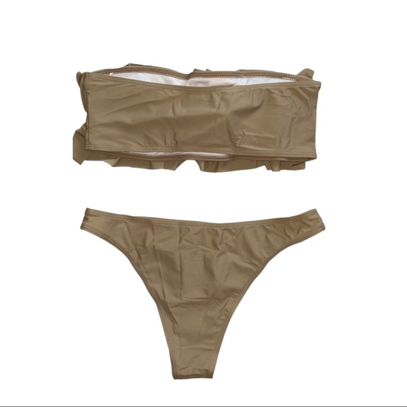 “Gia” Ruched Bandeau Bikini Set (Two Piece Bathing Suit) — Size Small or Medium - Picture 6 of 15